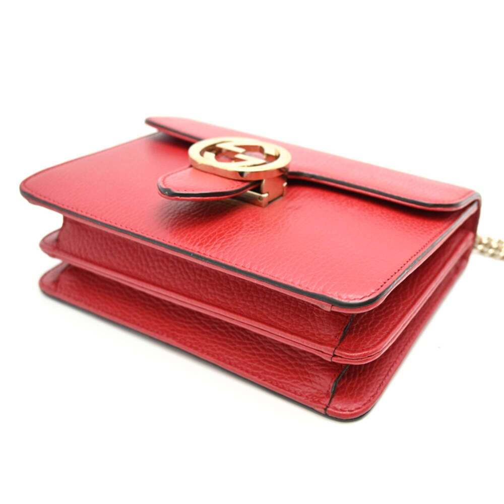 GUCCI Red Leather Shoulder Bag - Picture 3 of 9